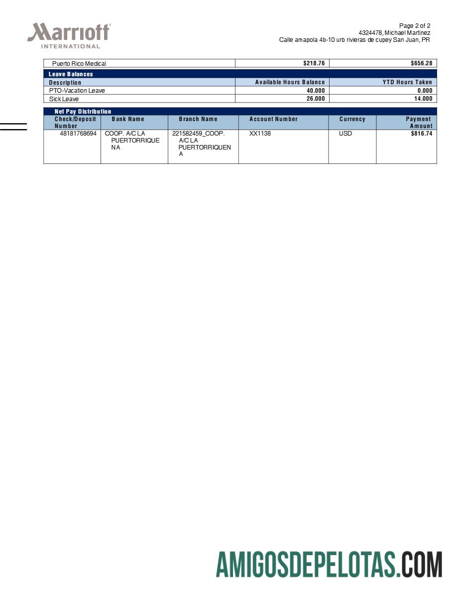 Realista Modelo de recibo de pagamento da Marriott International em formatos Word e PDF.pdf, 2